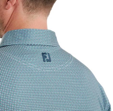 FootJoy Nautical Flag Print Lisle męskie polo, field green/navy