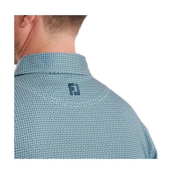 FootJoy Nautical Flag Print Lisle męskie polo, field green/navy