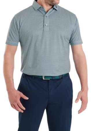 FootJoy Nautical Flag Print Lisle męskie polo, field green/navy