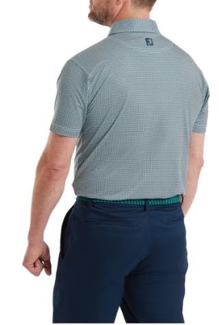 FootJoy Nautical Flag Print Lisle męskie polo, field green/navy