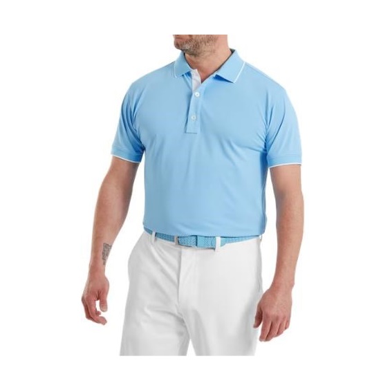 FootJoy FJ Wordmark Pique pánské polo, blue reef