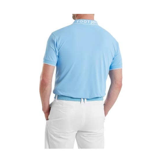 FootJoy FJ Wordmark Pique pánské polo, blue reef