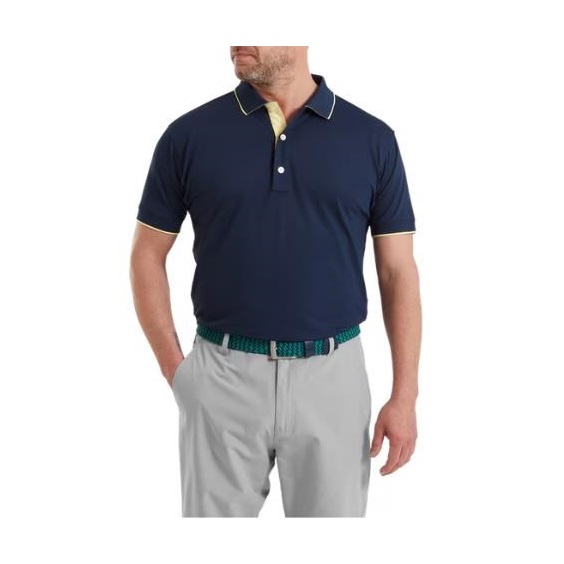 FootJoy FJ Wordmark Pique pánské polo, tmavě modré