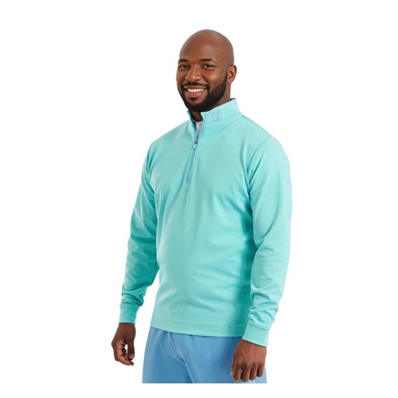 FootJoy Ottoman Stripe Chill-Out pánská mikina, blue reef/sea glass