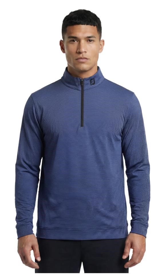 FootJoy Ottoman Stripe Chill-Out pánská mikina, black/vivid violet