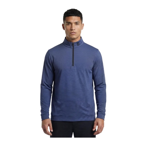 FootJoy Ottoman Stripe Chill-Out pánská mikina, black/vivid violet