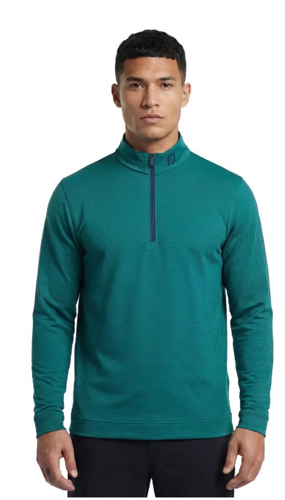 FootJoy Ottoman Stripe Chill-Out pánská mikina, navy/field green