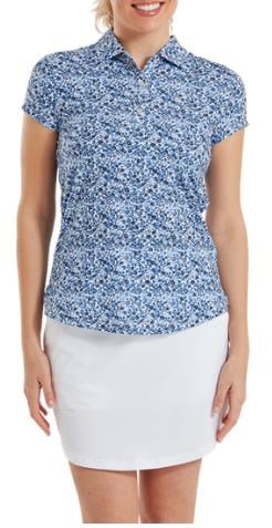FootJoy Cap Sleeve Lisle dámské polo, navy floral print