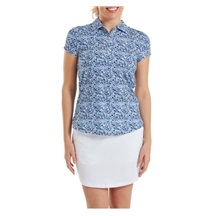 FootJoy Cap Sleeve Lisle dámské polo, navy floral print