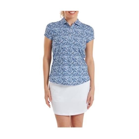FootJoy Cap Sleeve Lisle dámské polo, navy floral print