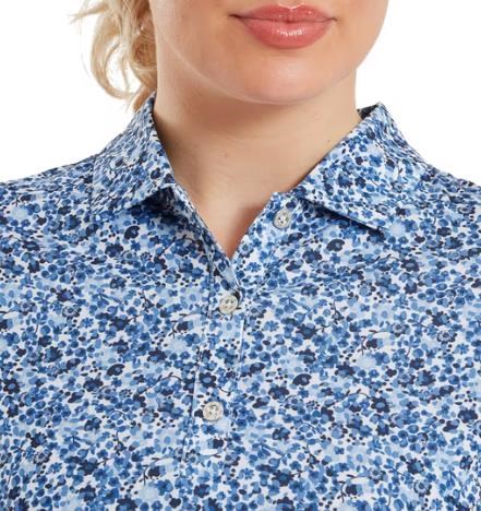 FootJoy Cap Sleeve Lisle dámské polo, navy floral print