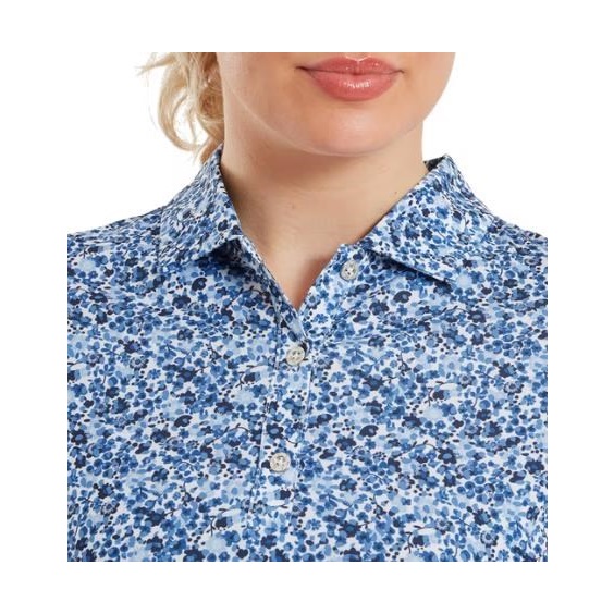 FootJoy Cap Sleeve Lisle dámské polo, navy floral print