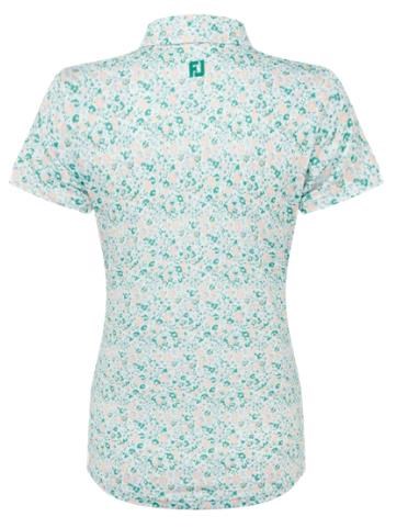FootJoy Cap Sleeve Lisle dámské polo, tile blue floral print