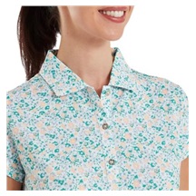 FootJoy Cap Sleeve Lisle dámské polo, tile blue floral print