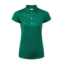 FootJoy Painted Floral Cap Sleeve Lisle ladies polo, field green