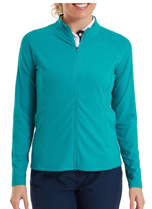 FootJoy Full-Zip Rib Midlayer dámská mikina, tite blue