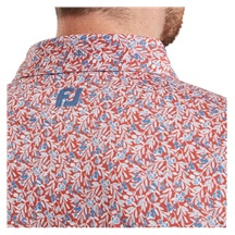 FootJoy Meadow Print Lisle pánské polo, nantucket red/hambray/coastal blue
