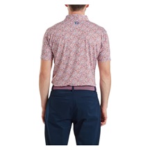 FootJoy Meadow Print Lisle pánské polo, nantucket red/hambray/coastal blue