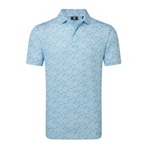 FootJoy Meadow Print Lisle pánské polo, blue reef/sea glass/deep reef