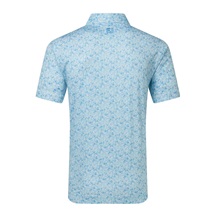 FootJoy Meadow Print Lisle pánské polo, blue reef/sea glass/deep reef
