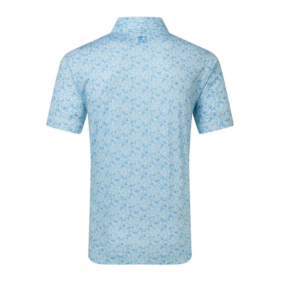 FootJoy Meadow Print Lisle pánské polo, blue reef/sea glass/deep reef