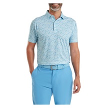 FootJoy Meadow Print Lisle pánské polo, blue reef/sea glass/deep reef