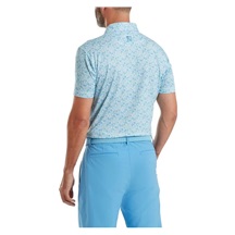 FootJoy Meadow Print Lisle pánské polo, blue reef/sea glass/deep reef