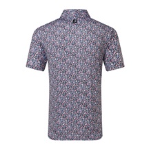 FootJoy Meadow Print Lisle pánské polo, black/vivid violet/pink pop