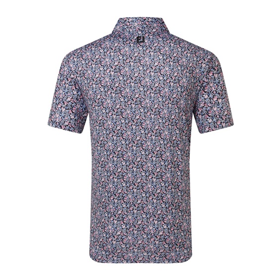 FootJoy Meadow Print Lisle pánské polo, black/vivid violet/pink pop