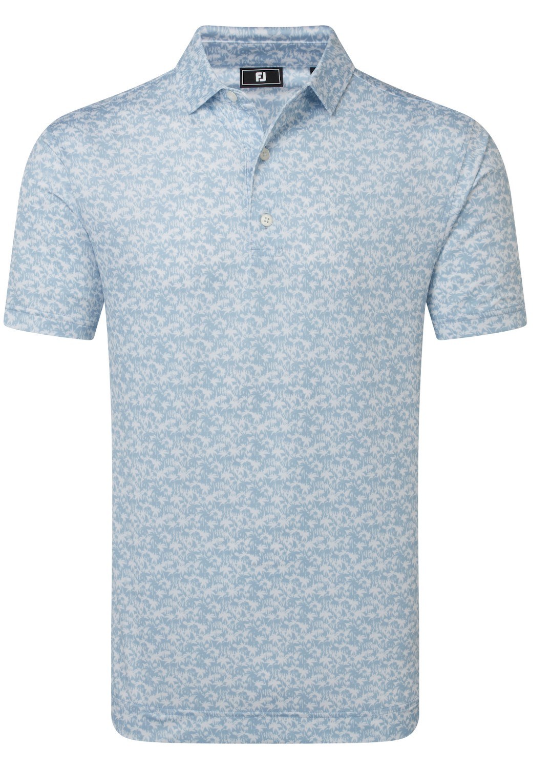 FootJoy Hidden Palm Print Lisle pánské polo, chambray/white