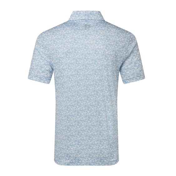 FootJoy Hidden Palm Print Lisle pánské polo, chambray/white