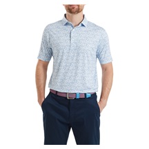 FootJoy Hidden Palm Print Lisle pánské polo, chambray/white