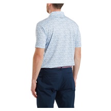 FootJoy Hidden Palm Print Lisle pánské polo, chambray/white