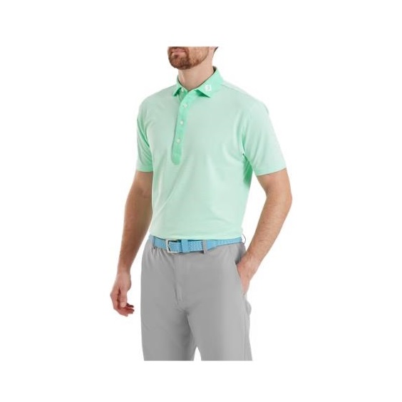 FootJoy Feeder Stripe Pique pánské polo, sea glass