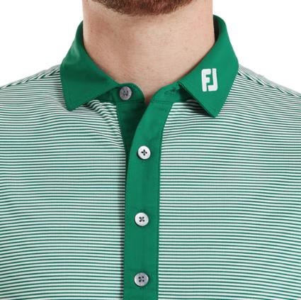 FootJoy Feeder Stripe Pique pánské polo, field green