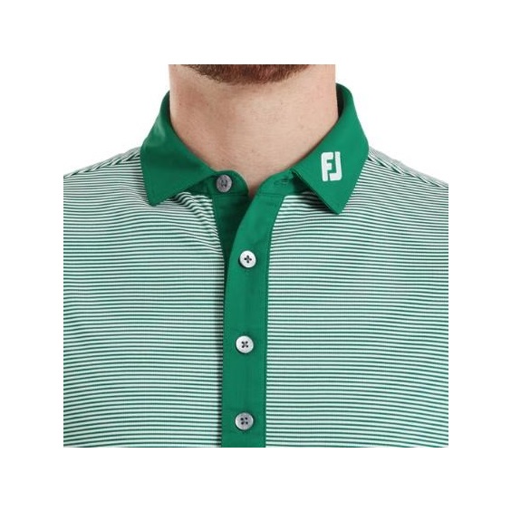 FootJoy Feeder Stripe Pique pánské polo, field green