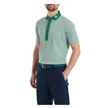 FootJoy Feeder Stripe Pique pánské polo, field green