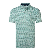 FootJoy Surfs Up Print Lisle pánské polo, field green/white/sunshine/navy