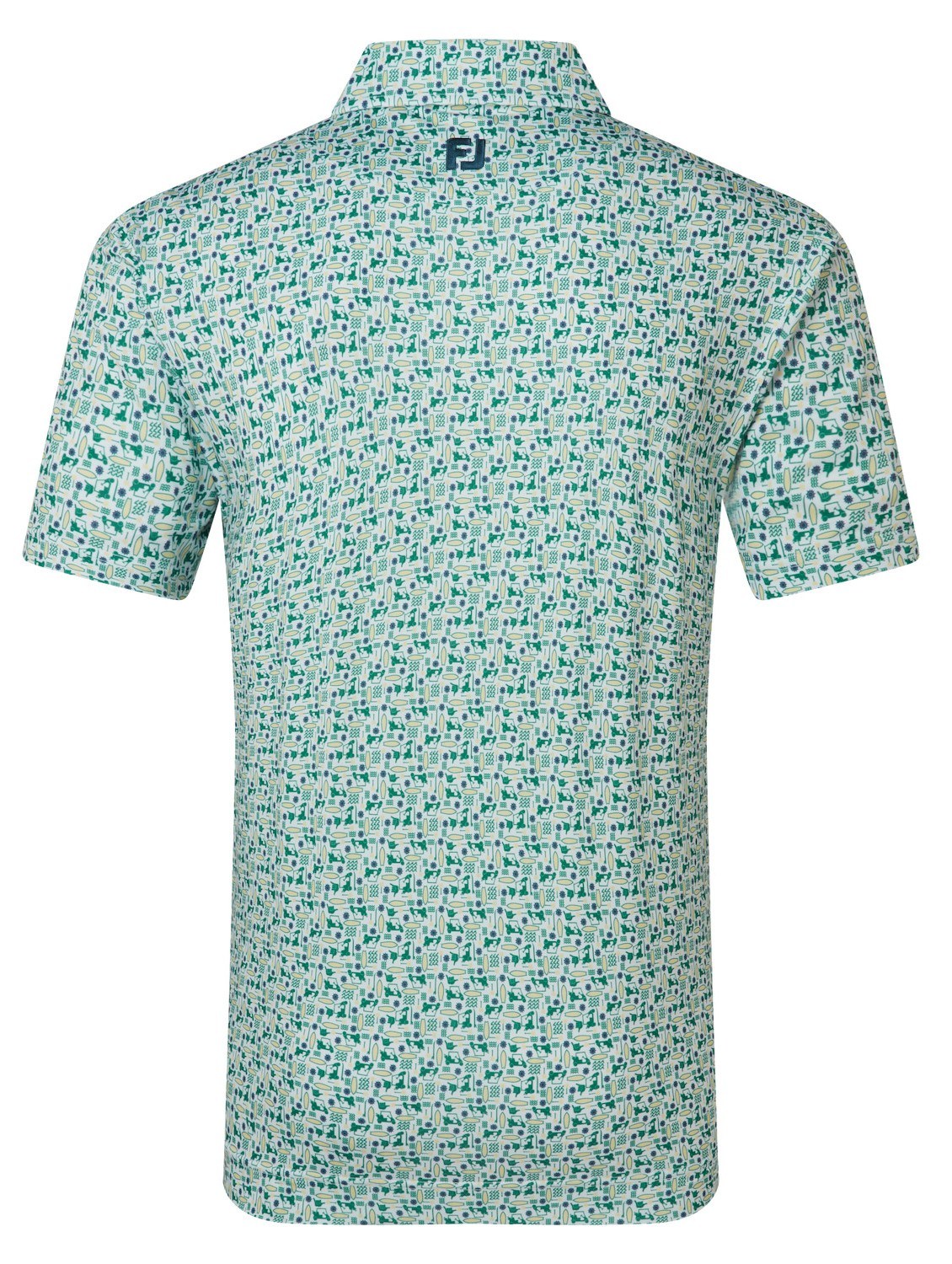 FootJoy Surfs Up Print Lisle pánské polo, field green/white/sunshine/navy
