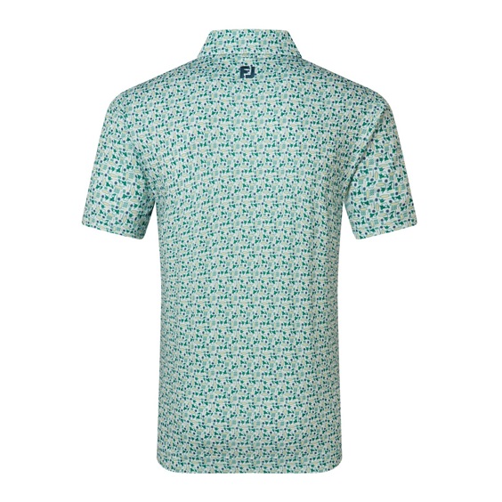 FootJoy Surfs Up Print Lisle pánské polo, field green/white/sunshine/navy