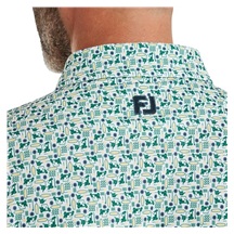 FootJoy Surfs Up Print Lisle pánské polo, field green/white/sunshine/navy