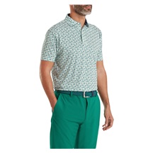 FootJoy Surfs Up Print Lisle pánské polo, field green/white/sunshine/navy