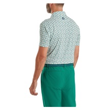 FootJoy Surfs Up Print Lisle pánské polo, field green/white/sunshine/navy