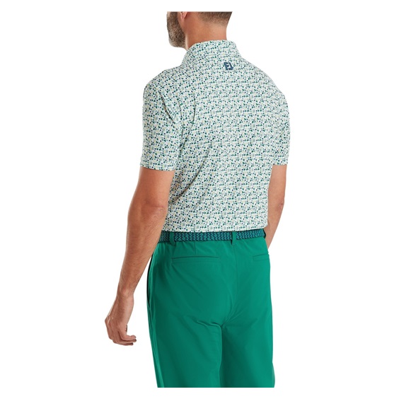 FootJoy Surfs Up Print Lisle pánské polo, field green/white/sunshine/navy