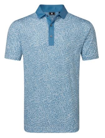 FootJoy Condensed Camo Print Lisle pánské polo, white/chambray/coastal blue