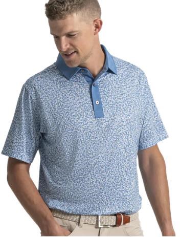 FootJoy Condensed Camo Print Lisle pánské polo, white/chambray/coastal blue