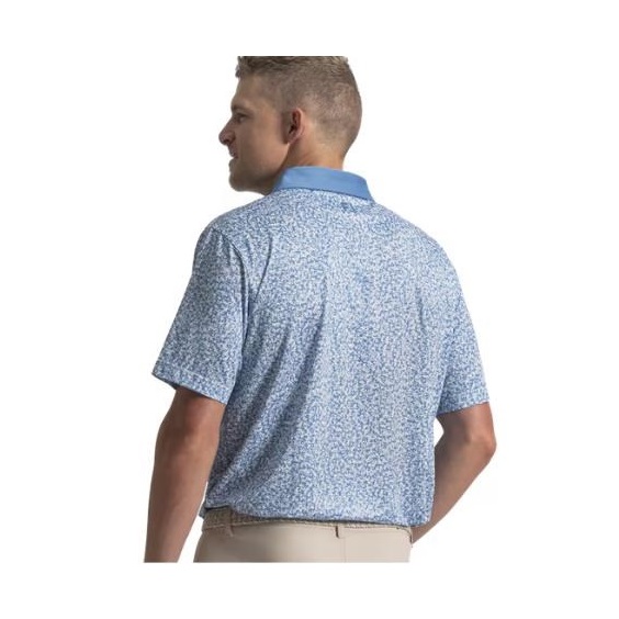 FootJoy Condensed Camo Print Lisle pánské polo, white/chambray/coastal blue