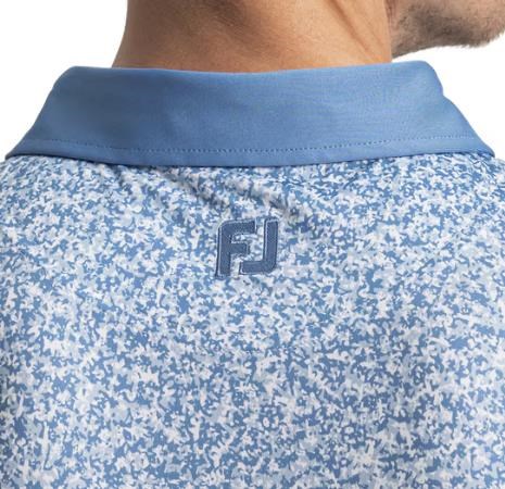 FootJoy Condensed Camo Print Lisle pánské polo, white/chambray/coastal blue