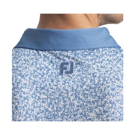 FootJoy Condensed Camo Print Lisle pánské polo, white/chambray/coastal blue