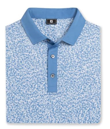 FootJoy Condensed Camo Print Lisle pánské polo, white/chambray/coastal blue